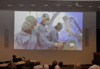 Live-Übertragung aus den Herzkatheterlaboren des Herz- und Diabeteszentrum NRW, Bad Oeynhausen. Den Vorsitz hat Prof. Dr. Dieter Horstkotte (Foto Kerstin Konze).