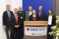 Die Referenten des Symposiums (v.l.n.r.): Prof. Matthias Sitzer, Dr. Martin Schultz, Dr. Thomas Helms, Volker Roschansky, Verena Stanicki, Prof. Michael Fantini und Stephan Belli (Foto Armin Kühn).