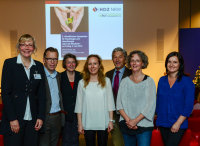 Wenn Maschinen dem Herz helfen, gibt es viele Fragen. Die Referenten des 3. Westfälischesn Symposiums für Psychologie und Herzchirurgie im HDZ NRW: (v.l.) Dr. phil. Dipl.-Psych. Katharina Tigges-Limmer, Dr. Michiel Morshuis, Prof. Dr. Brigitte Osswald, Dipl.Psych. Yvonne Winkler, Prof. Dr. Karl-Heinz Ladwig, Dipl.-Psych. Dagmar Schöttler, Dipl.-Psych. Sandra Semmig-Könze (Foto Armin Kühn).