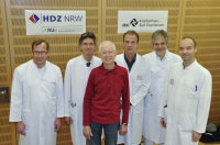 Interdisziplinäres Team (v.l.) Prof. Dr. Jan Gummert, Dr. Jost Niedermeyer, Johann Martens, Dr. André Renner, Uwe Schulz, Dr. Andreas Fömmel (Foto Armin Kühn).