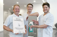 Hygienefachkräfte (v.l.) Michael Bosmanns, Martin Niebius und Christian Petermichl 
